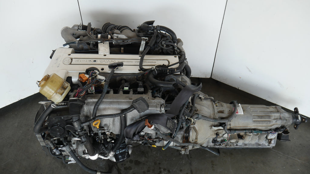 TOYOTA ENGINE 2JZGTE VVTi TWIN TURBO JDM MOTOR SUPRA ARISTO WITH AUTO TRANSMISSION ECU WIRING 2JZ