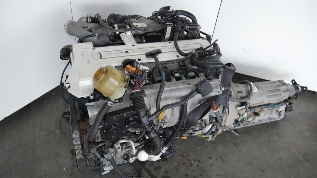 TOYOTA ENGINE 2JZGTE VVTi TWIN TURBO JDM MOTOR SUPRA ARISTO WITH AUTO TRANSMISSION ECU WIRING 2JZ