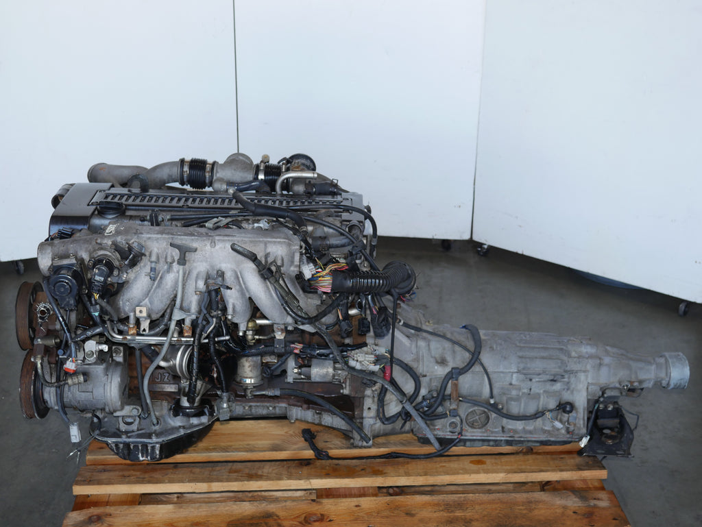 TOYOTA CHASER SOARER SUPRA ENGINE 1991 1992 1993 1994 1995 1996 2.5L INLINE 6 JDM 1JZGTE TWIN-TURBO MOTOR WITH AUTO TRANSMISSION ECU WIRING