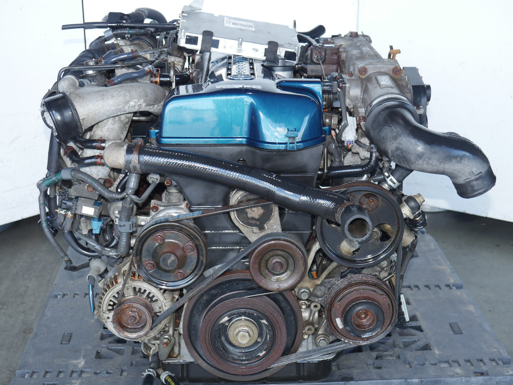 TOYOTA SUPRA ARISTO ENGINE 1997 1998 1999 2000 2002 6CYLINDERS 3.0L JDM 2JZGTE VVTI TWIN TURBO MOTOR WITH IMMOBILIZER ECU