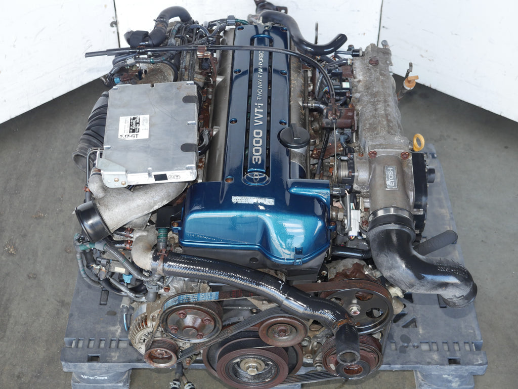 TOYOTA SUPRA ARISTO ENGINE 1997 1998 1999 2000 2002 6CYLINDERS 3.0L JDM 2JZGTE VVTI TWIN TURBO MOTOR WITH IMMOBILIZER ECU