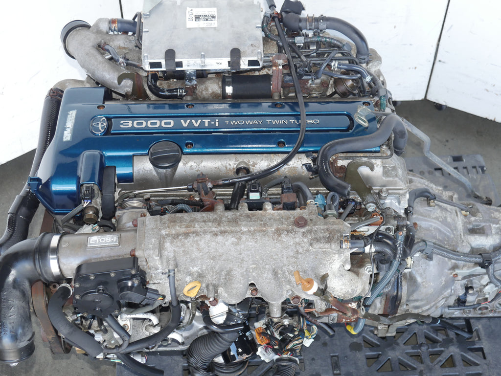 TOYOTA SUPRA ARISTO ENGINE 1997 1998 1999 2000 2002 6CYLINDERS 3.0L JDM 2JZGTE VVTI TWIN TURBO MOTOR WITH IMMOBILIZER ECU