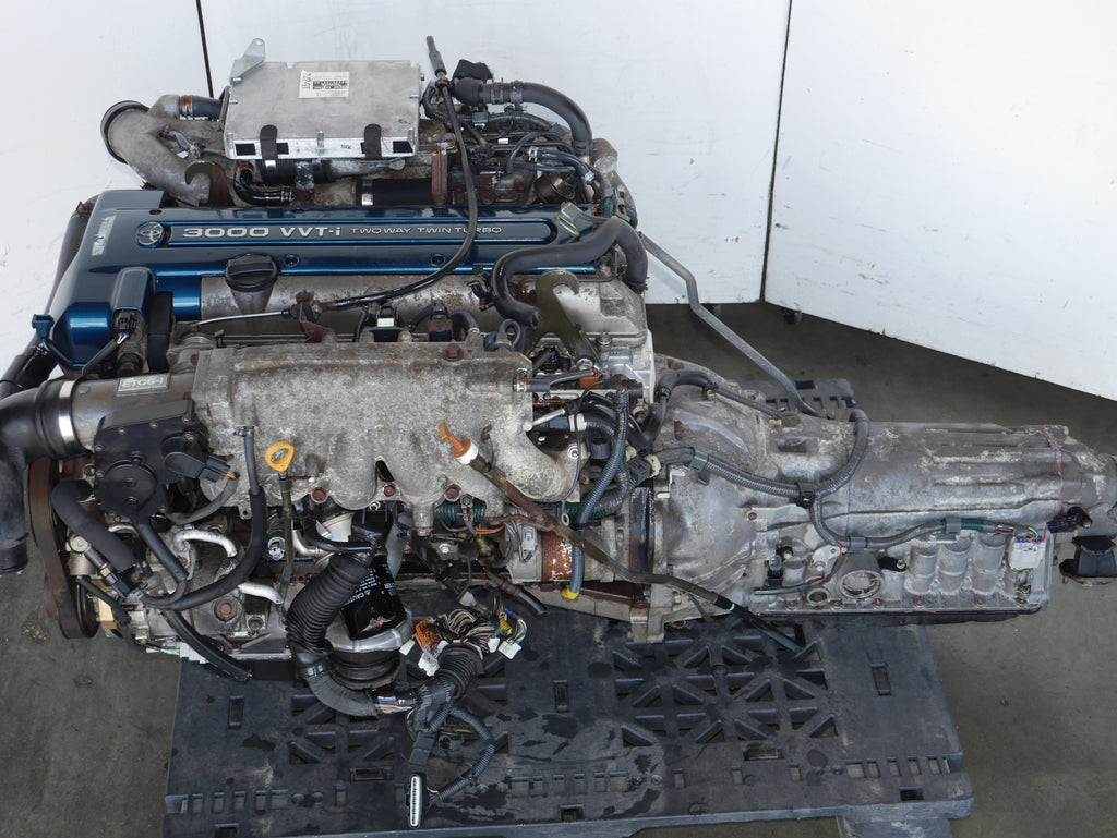 TOYOTA SUPRA ARISTO ENGINE 1997 1998 1999 2000 2002 6CYLINDERS 3.0L JDM 2JZGTE VVTI TWIN TURBO MOTOR WITH IMMOBILIZER ECU