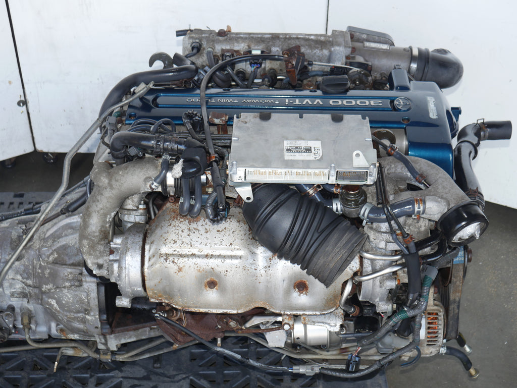 TOYOTA SUPRA ARISTO ENGINE 1997 1998 1999 2000 2002 6CYLINDERS 3.0L JDM 2JZGTE VVTI TWIN TURBO MOTOR WITH IMMOBILIZER ECU