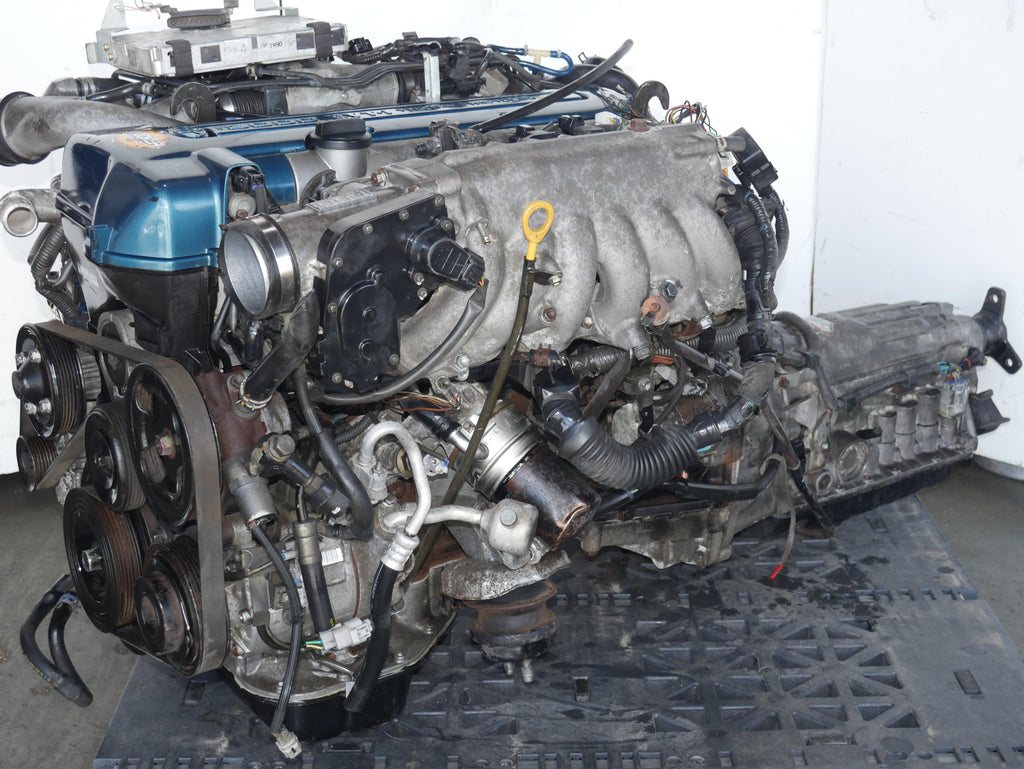 TOYOTA ARISTO SUPRA ENGINE 1997 1998 1999 2000 2001 2002 2003 2004 2005 6CYLINDERS 3.0L JDM 2JZGTE VVTI TWIN TURBO MOTOR WITH AUTO TRANSMISSION ECU