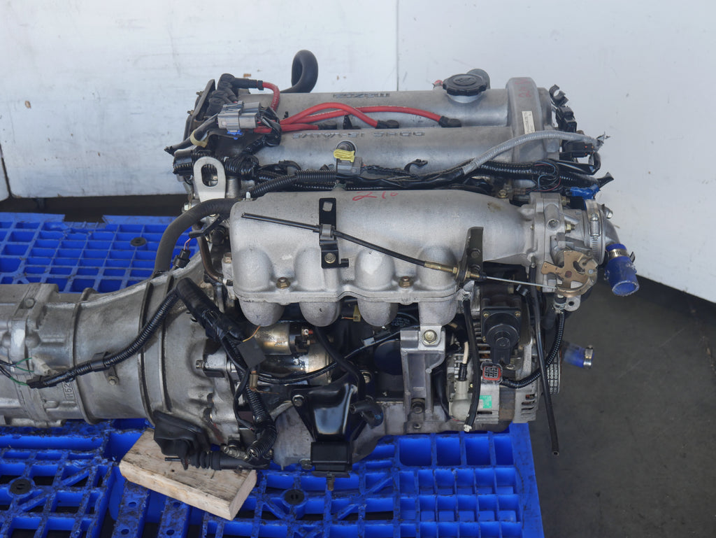 MAZDA MIATA ENGINE SWAP 1994 1995 1996 1997 4CYLINDERS 1.6L JDM B6 MOTOR WITH 5 SPEED MANUAL TRANSMISSION